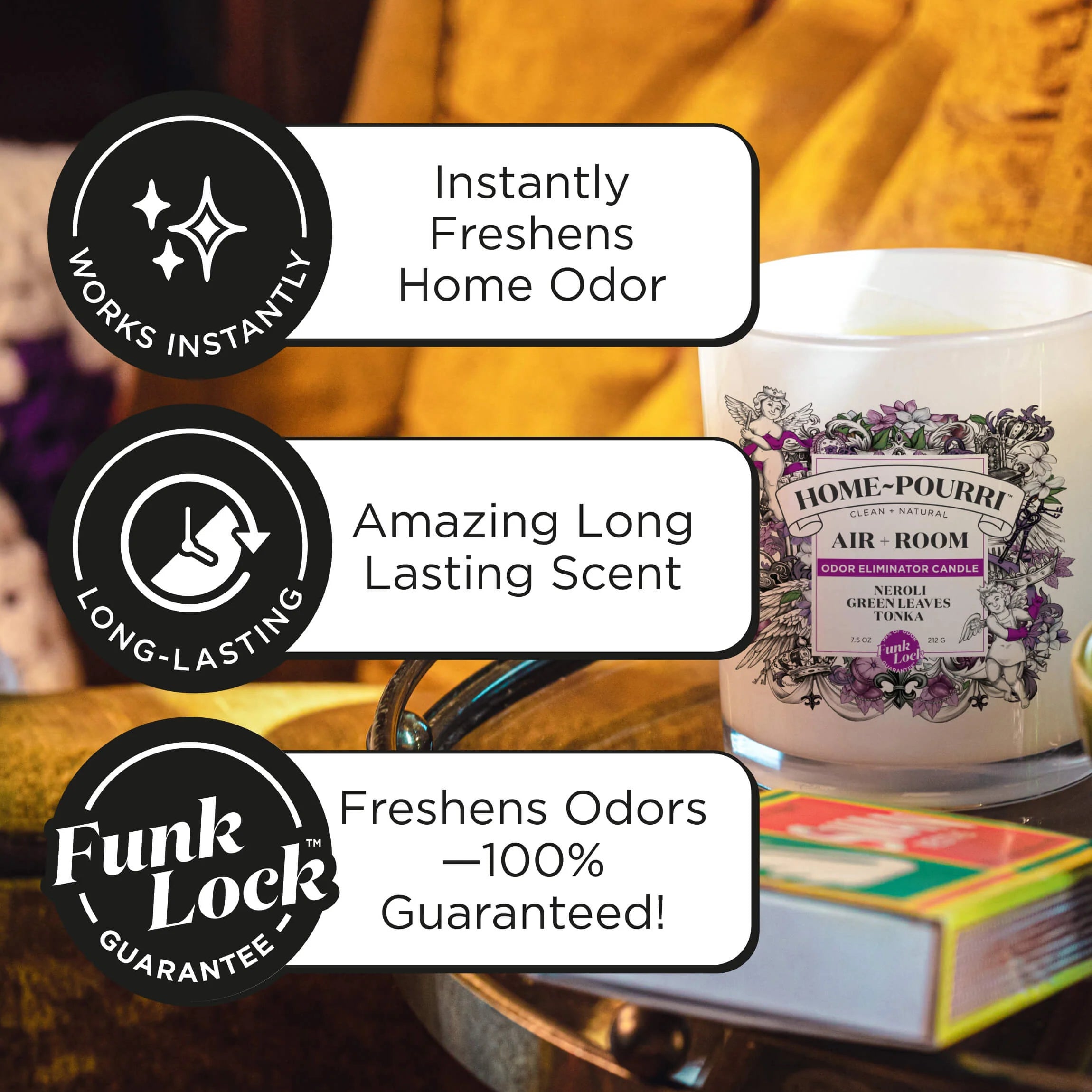 Neroli Green Leaves Tonka Candle - Home~Pourri Candle - View 4