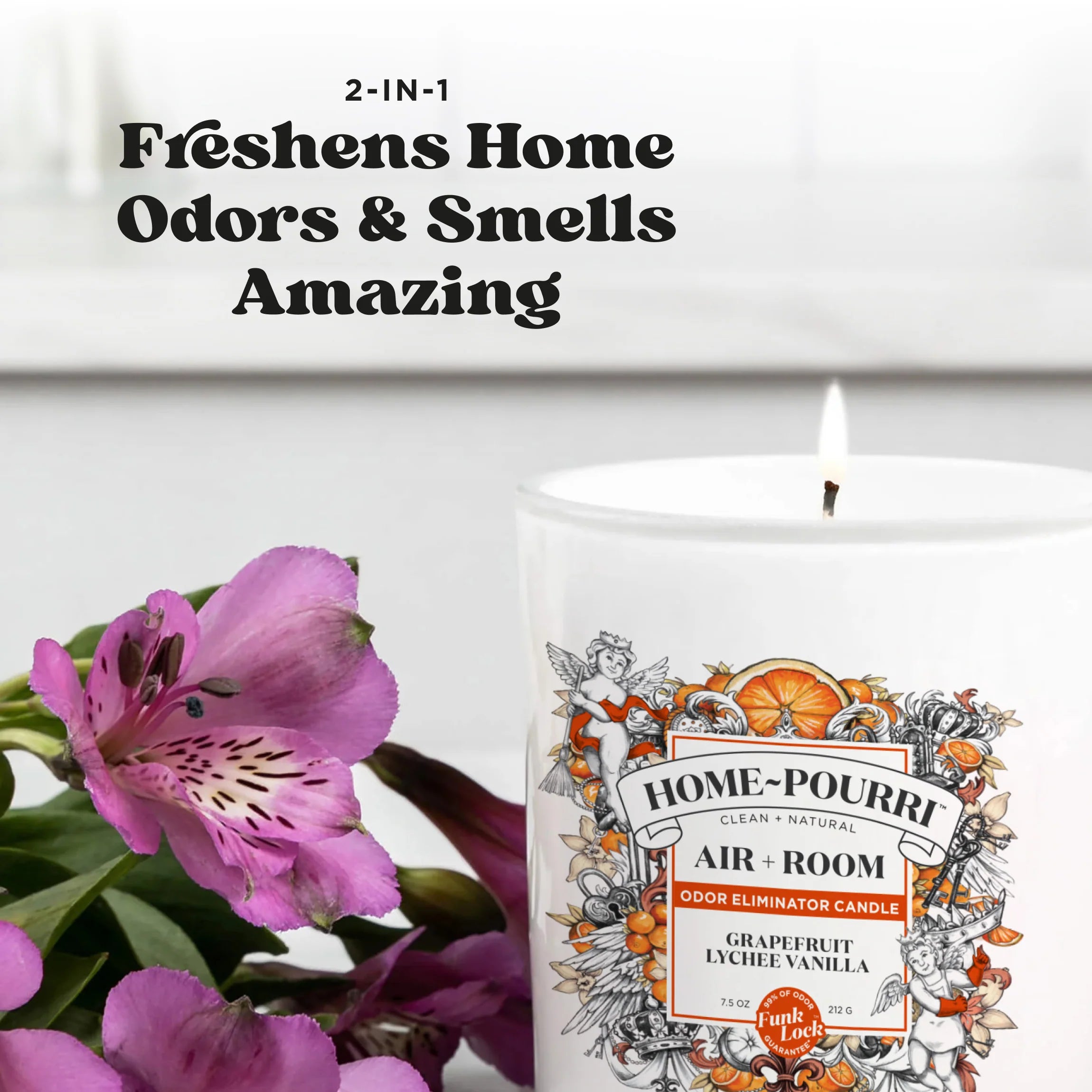 Grapefruit Lychee Vanilla Candle - Home~Pourri Candle - View 3